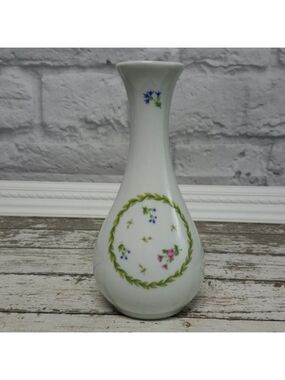 Rare Vintage Limoges Castel floral wreath bud vase